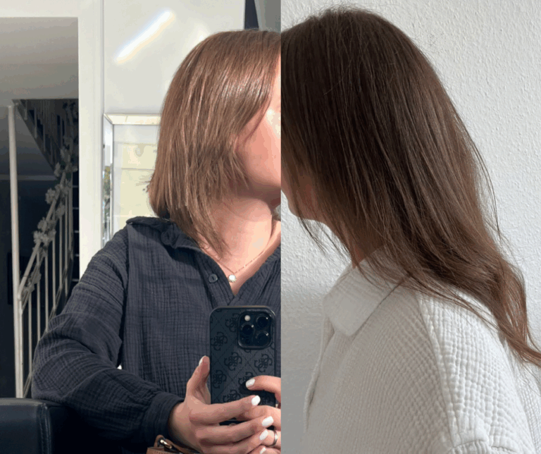 Das bin ich - zwischen den Bildern liegen 3 Monate. Genutzt habe ich das IR Clinical System + Rejuvenique Öl.